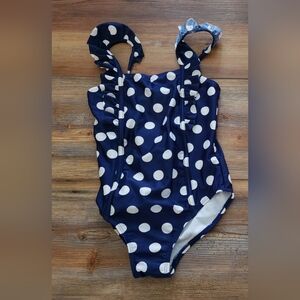 Navy Polka Dot Kids Swimsuit